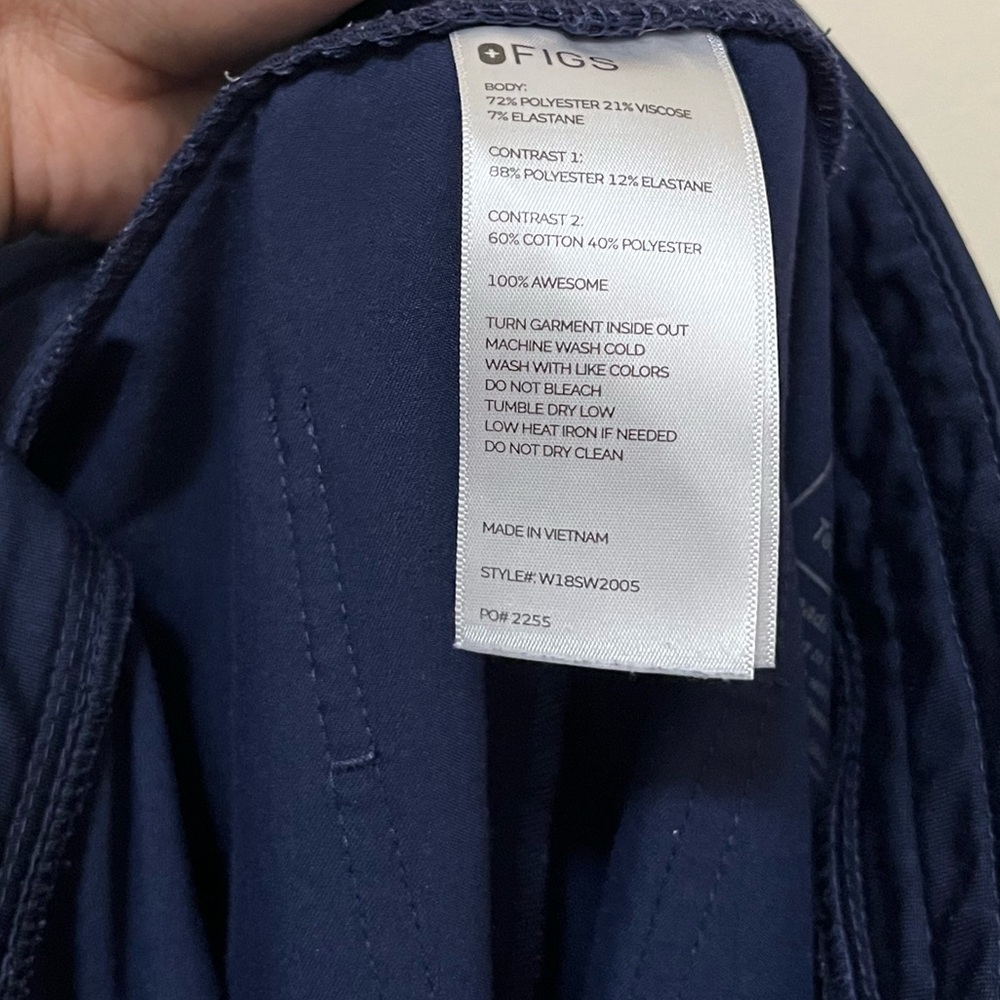 •FIGS• Zamora Jogger Scrub Pant Navy Blue PO# 2255 - Picture 3 of 3